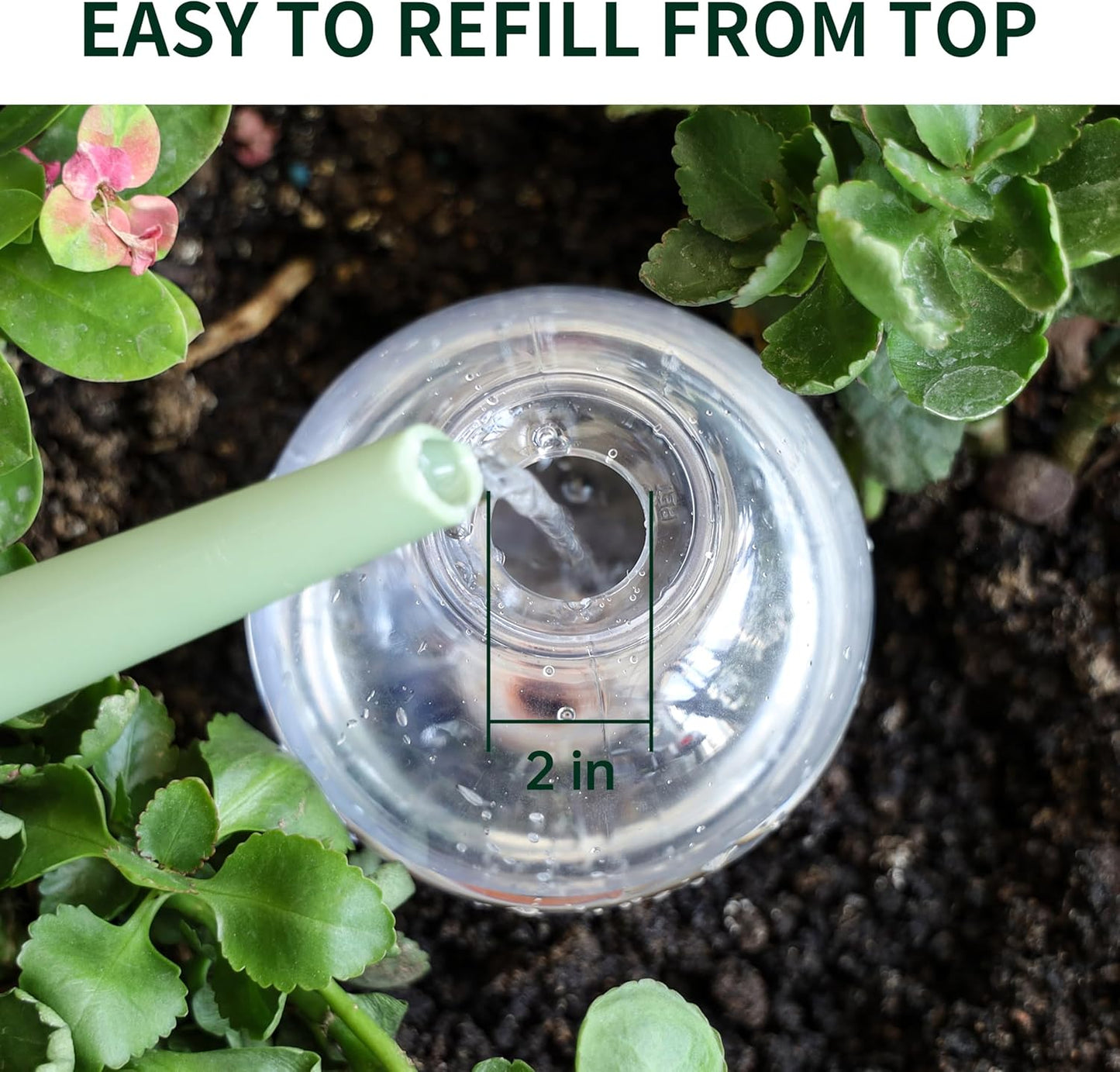 19 oz Extra Large Plant Self Watering Globes Top Fill, Plastic Water Bulbs, Slow Release Terracotta Self Watering Planter Insert, Plant Watering Devices System, Water Spikes Stakes, 4 Pack