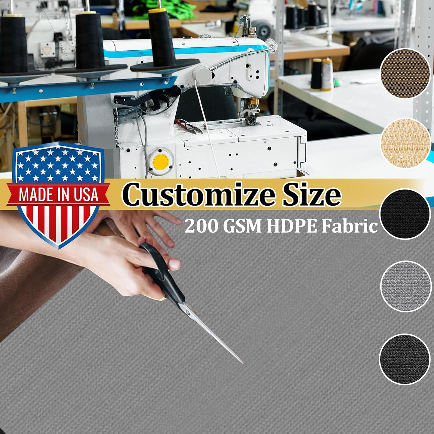 Shade&Beyond Customized Size 9' X 10' Shade Cloth with Grommets, 90% UV Protection UV Protection Mesh Tarp Sun Screens for Patio GN01, Light Gray