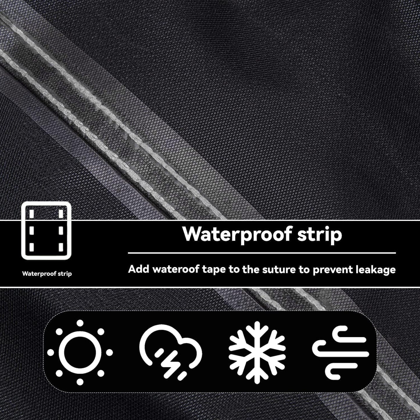 Outdoor Dining Table Cover - Heavy Duty Waterproof Cover for Patio Metal Steel Slat Table, Compatible 60" x 38" Black