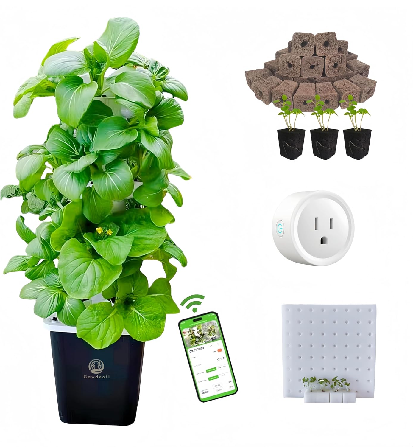 Hydroponic Growing System,Hydroponic Vertical Garden,Indoor Smart hydroponic Vegetable System, 30 Pods,Plant Germination kit with Pump System, Auto Timer, Beginner kit