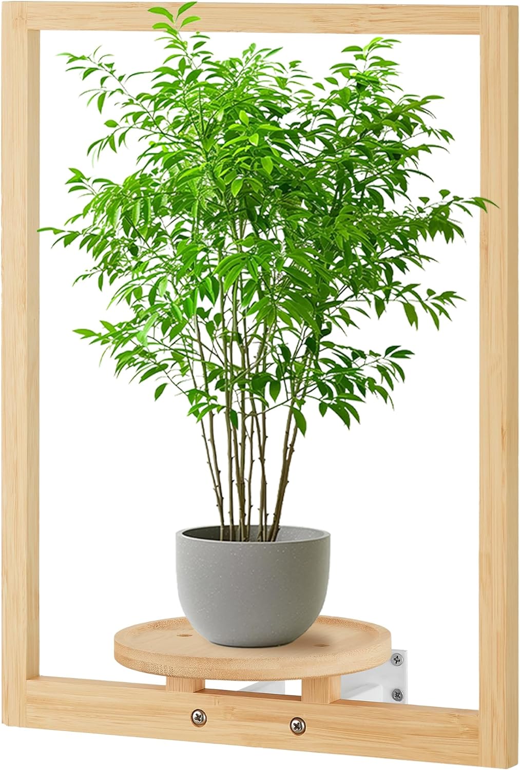 yadoker Wall Planters for Indoor Plants,Bamboo Hanging Plant Holders, Wall Decor Plant Stand, 1-Pack Window Plant Shelves for Living Room & Entryway