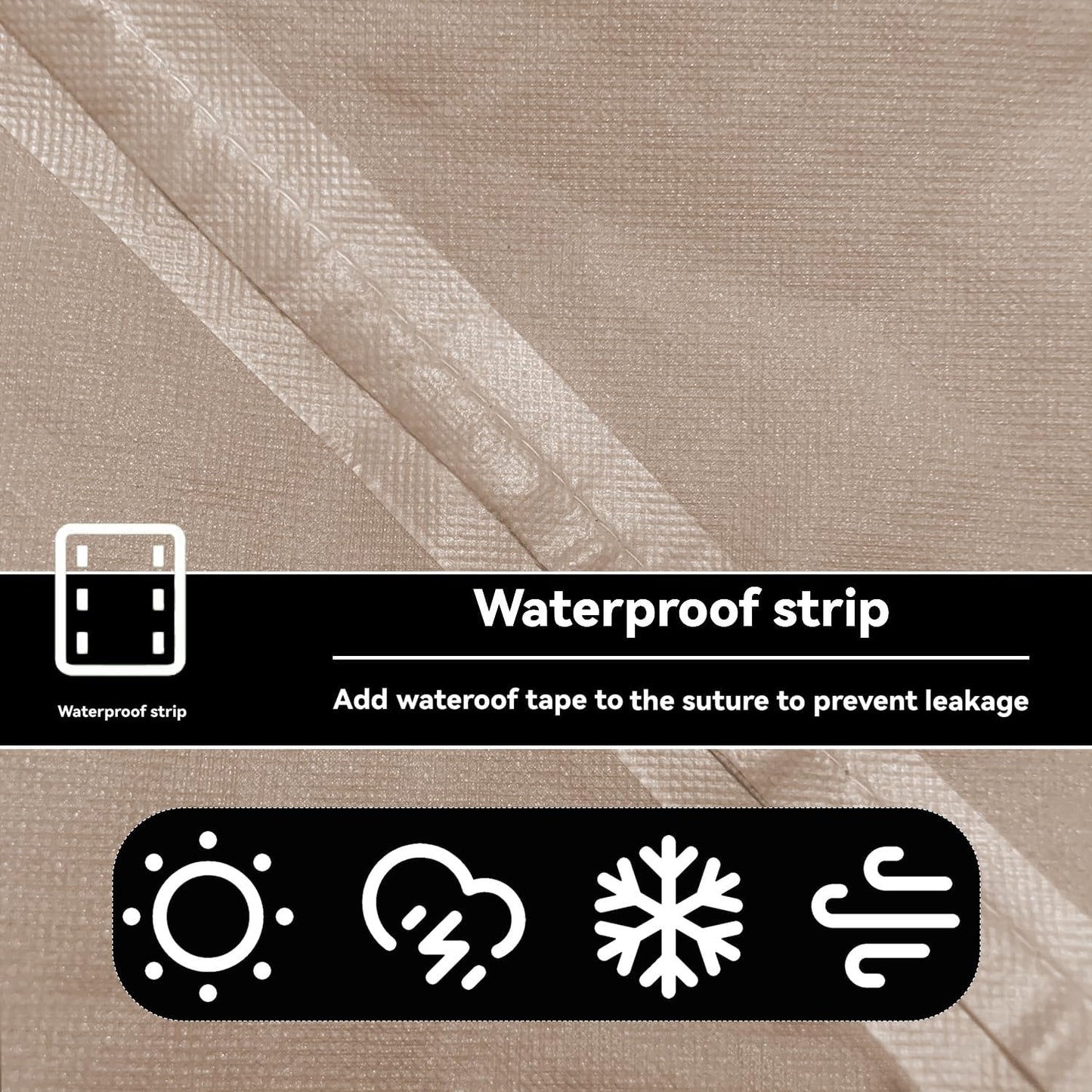 Outdoor Prep Table Cover - Heavy Duty Waterproof Cover for Outdoor Small Portable Table, Compatible with 36 inch Outdoor Utility Cart and Storage Cabinet,Khaki