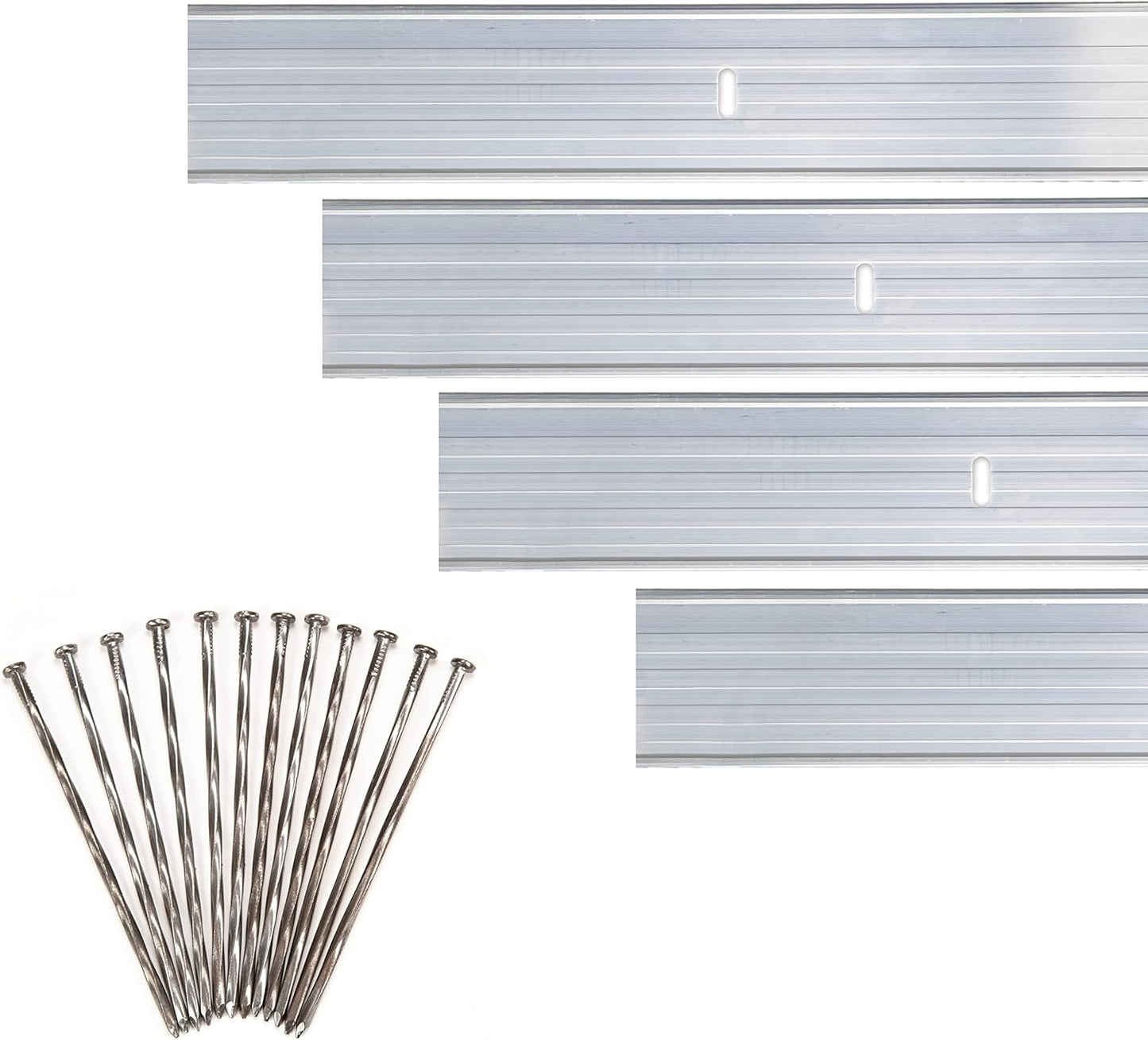 Dreamscape YardEdge Aluminum Landscape Edging - 8 Strips, 6ft Each (48ft Total), Mill Finish - Professional Quality Landscaping Border, Metal Divider for Lawn, Garden, Flowerbed