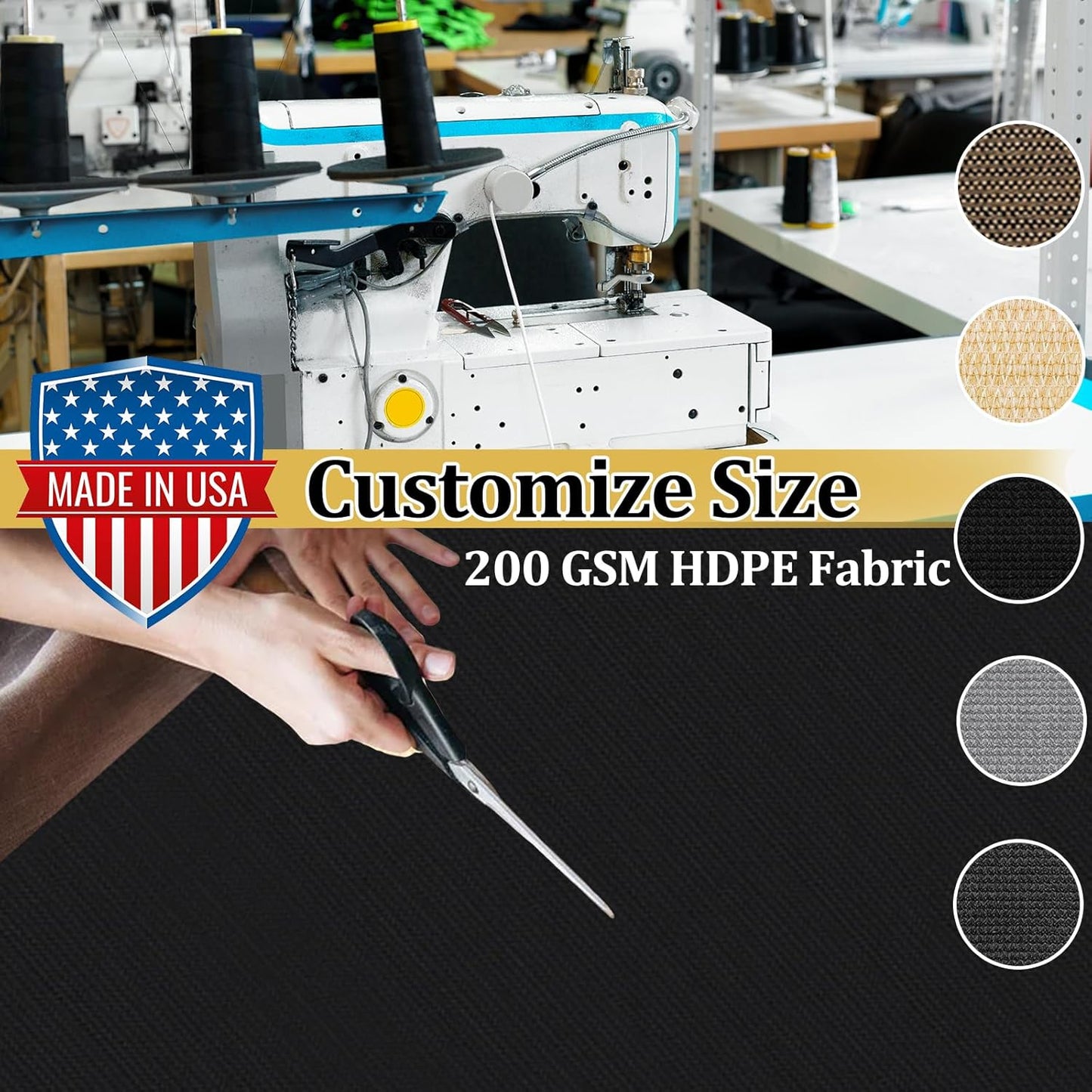 Shade&Beyond Customized Size 13' X 20' Shade Cloth with Grommets, 90% UV Protection UV Protection Mesh Tarp Sun Screens for Patio GN01, Black