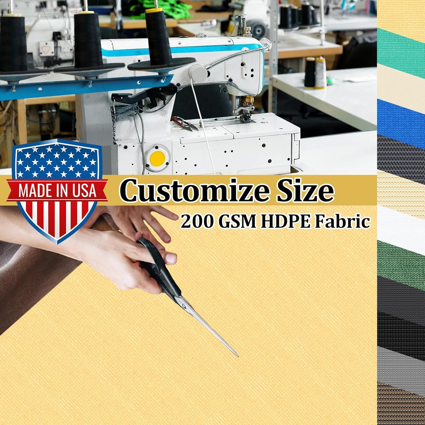 Shade&Beyond Customized Size 4' X 10' Shade Cloth with Grommets, 90% UV Protection UV Protection Mesh Tarp Sun Screens for Patio GN01, Sand