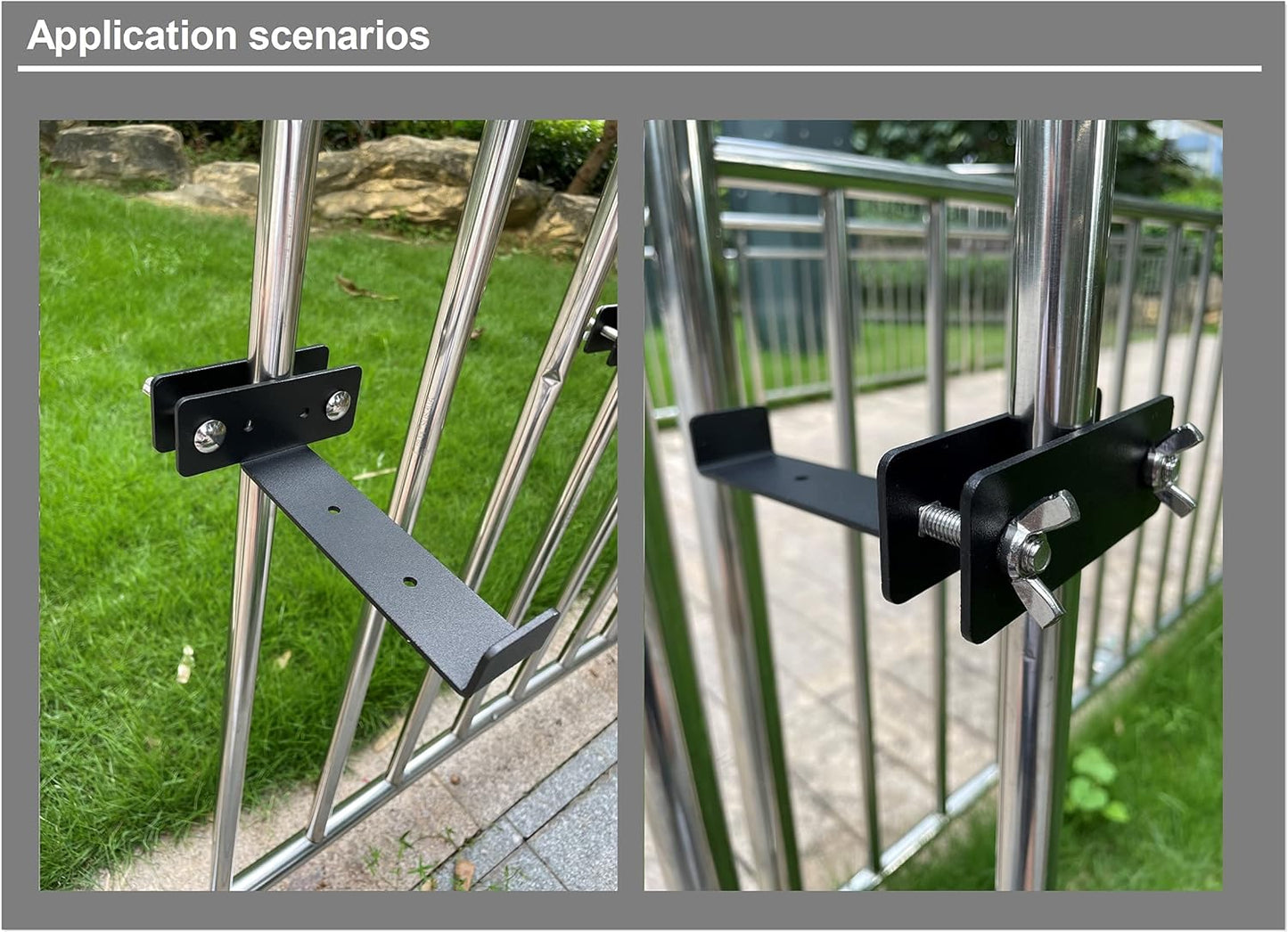 ZenSen Deck Railing Planter Box Brackets, Deck and Fence Rail Universal Planter Box Outdoor Hanging Brackets, Window Box Brackets, Fence Flower Box Brackets, Heavy Duty Iron (6Inch), Black, YS21TL-6in