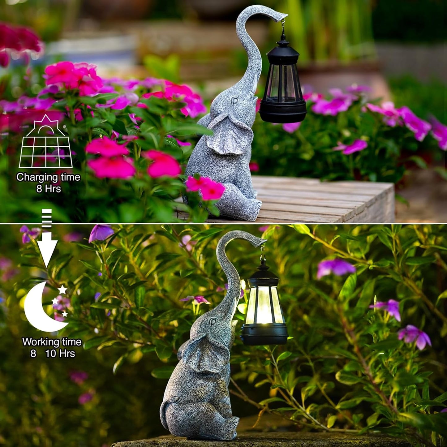 Goodeco Elephant Statue for Garden Decor with Gift Appeal - Ideal Gifts for Women, Mom or Birthdays, Beautifully Crafted Outdoor & Home Decor to Wow Your Guests (11" Elephant)