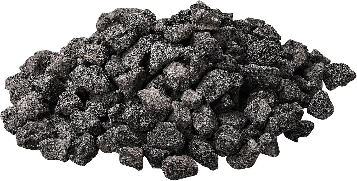 10 lb 0.8-1.2 Inch Small Black Lava Rocks for Fire Pits, Indoor Fireplaces, Outdoor Gas Fire Tables, Garden Landscaping Decoration