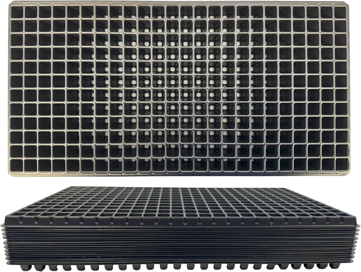 288 Cell Seedling Plastic Nursery Trays, 10 Pack, Thick Durable Germination Plug Trays, 2880 Cells Reusable Plant Propagation