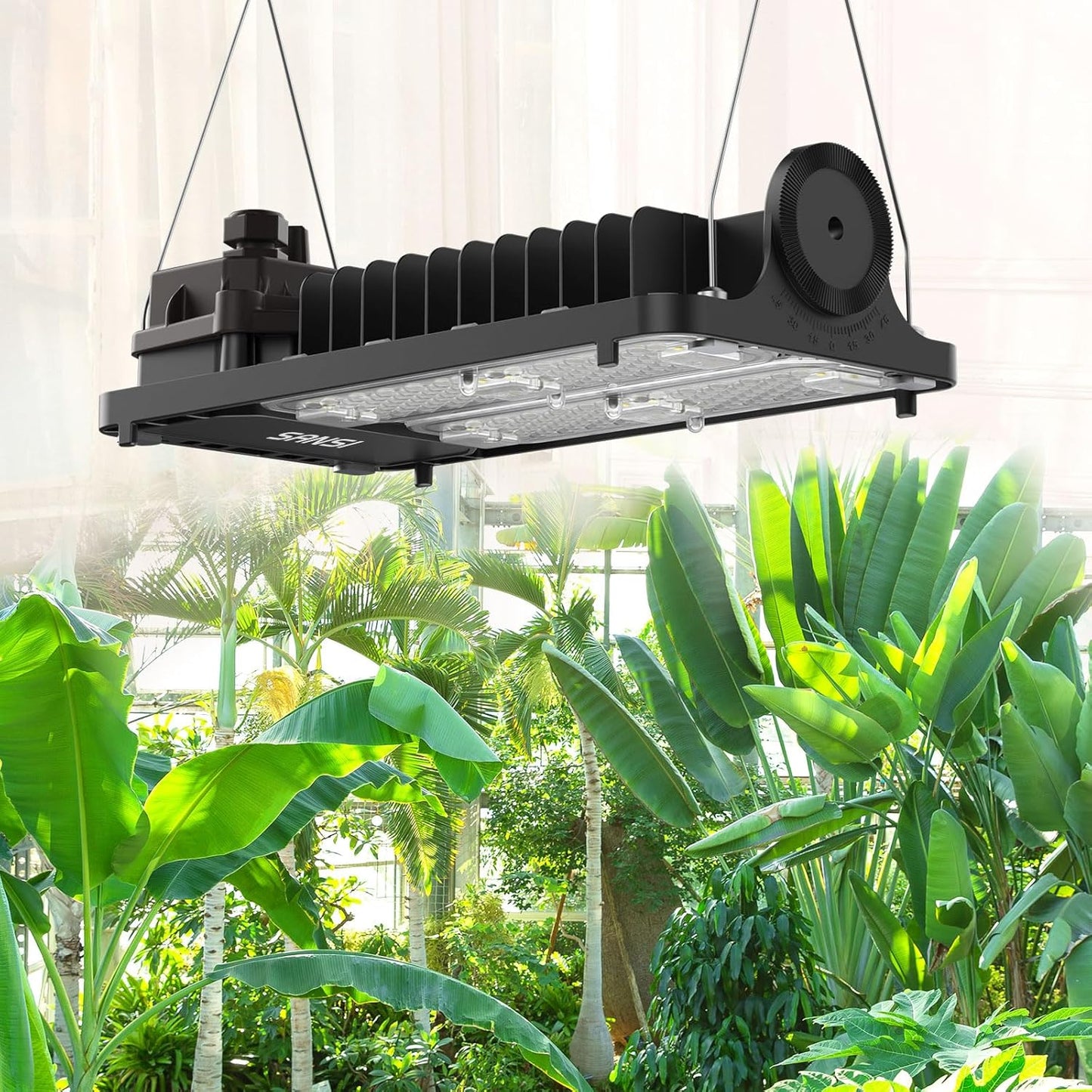 SANSI LED Grow Light for Indoor Plants, 1000W LED Grow Light with Optical Lens for High PPFD, Energy Saving Dimmable Full Spectrum Plant Light for 2x4/3x3ft Grow Tent Seeding & Growing