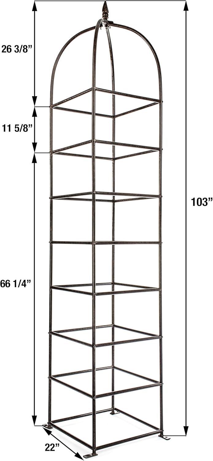H Potter Trellis Large Obelisk for Climbing Garden Plants Weather Resistant Iron and Metal Vertical Yard Art