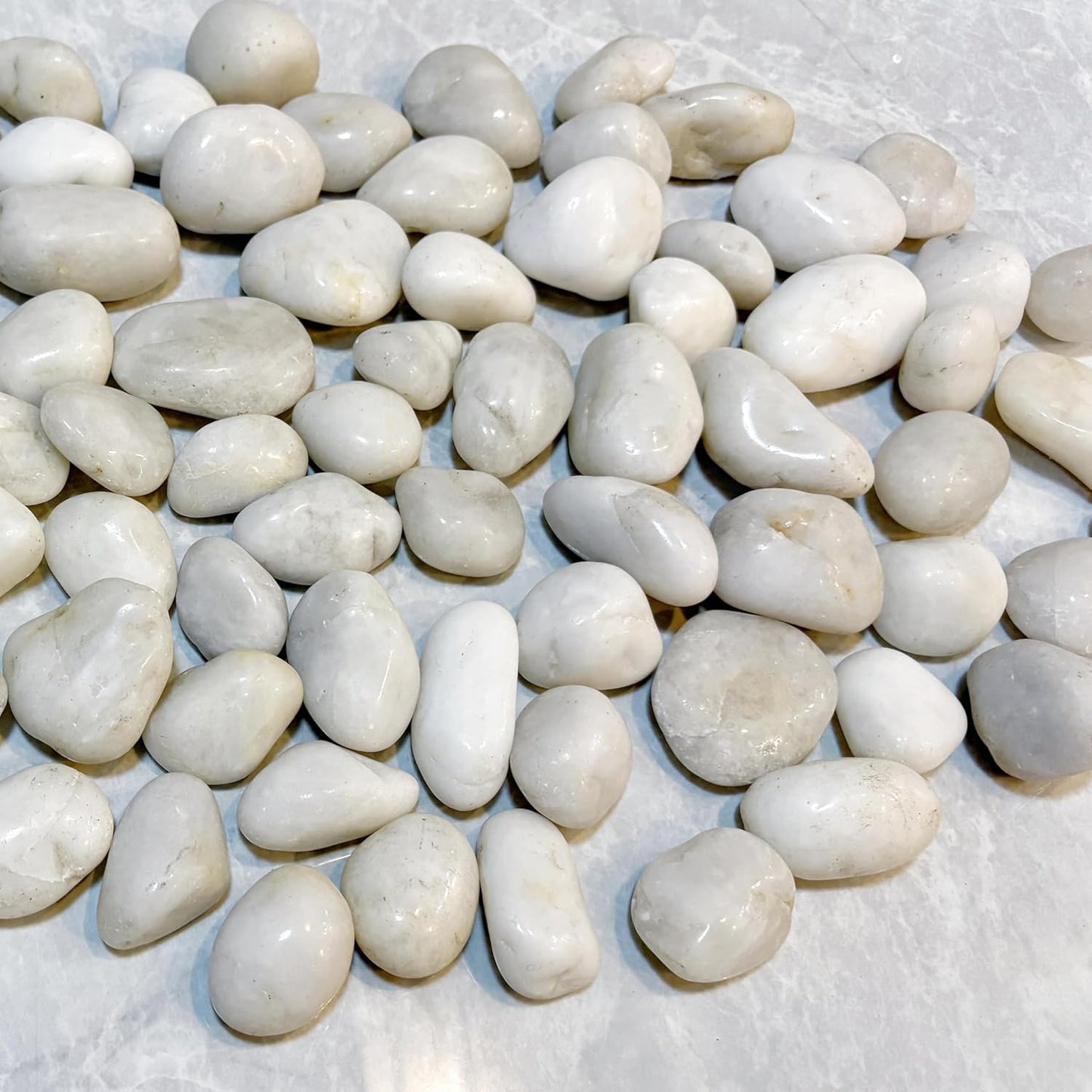 20lbs River Rocks, 1-2Inch Decorative Ornamental Natural Pebbles for Garden Couryard Landscaping Stones, Gravel Filler for Fish Tank,Vases,Home Decor,Aquariums,Animal Habitat, White