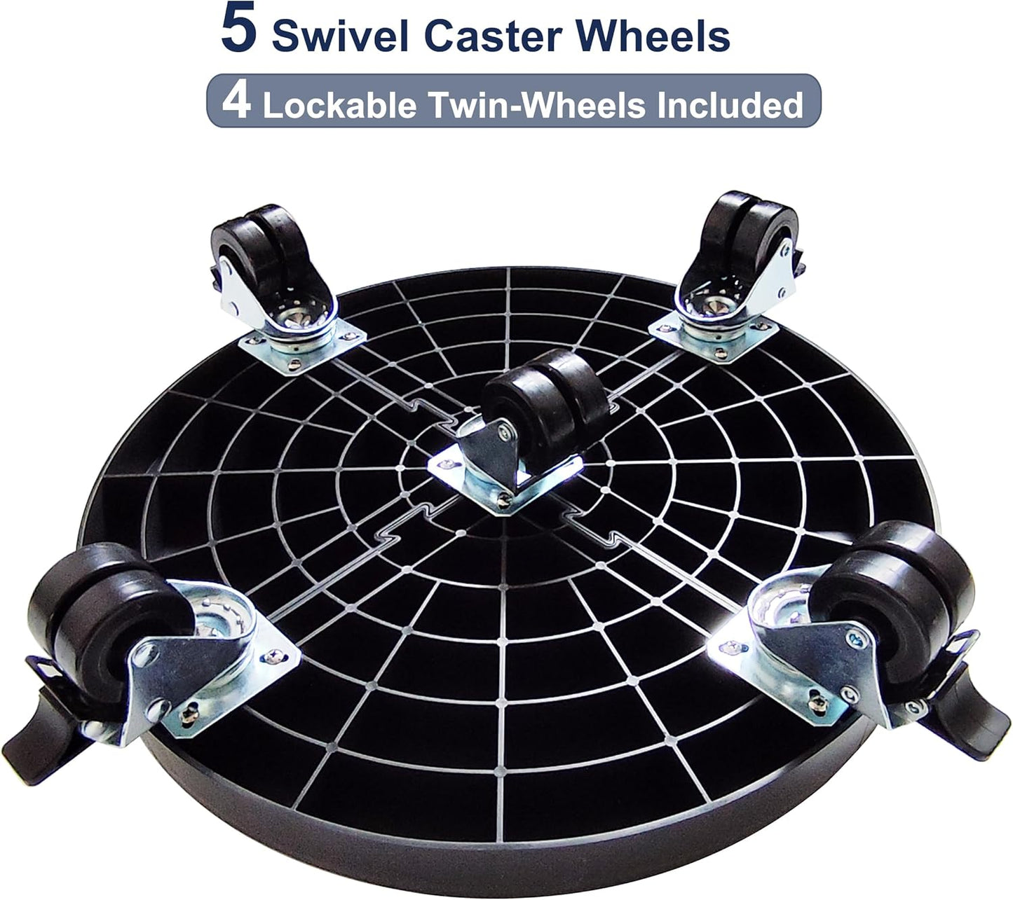 16 Inch Plant Caddy with Wheels Outdoor Indoor 2 Pack, Large Rolling Plant Stand for 500lb Heavy Duty Flower Pots, Round Plant Rollers Lockable Potted Planter Dolly, Black