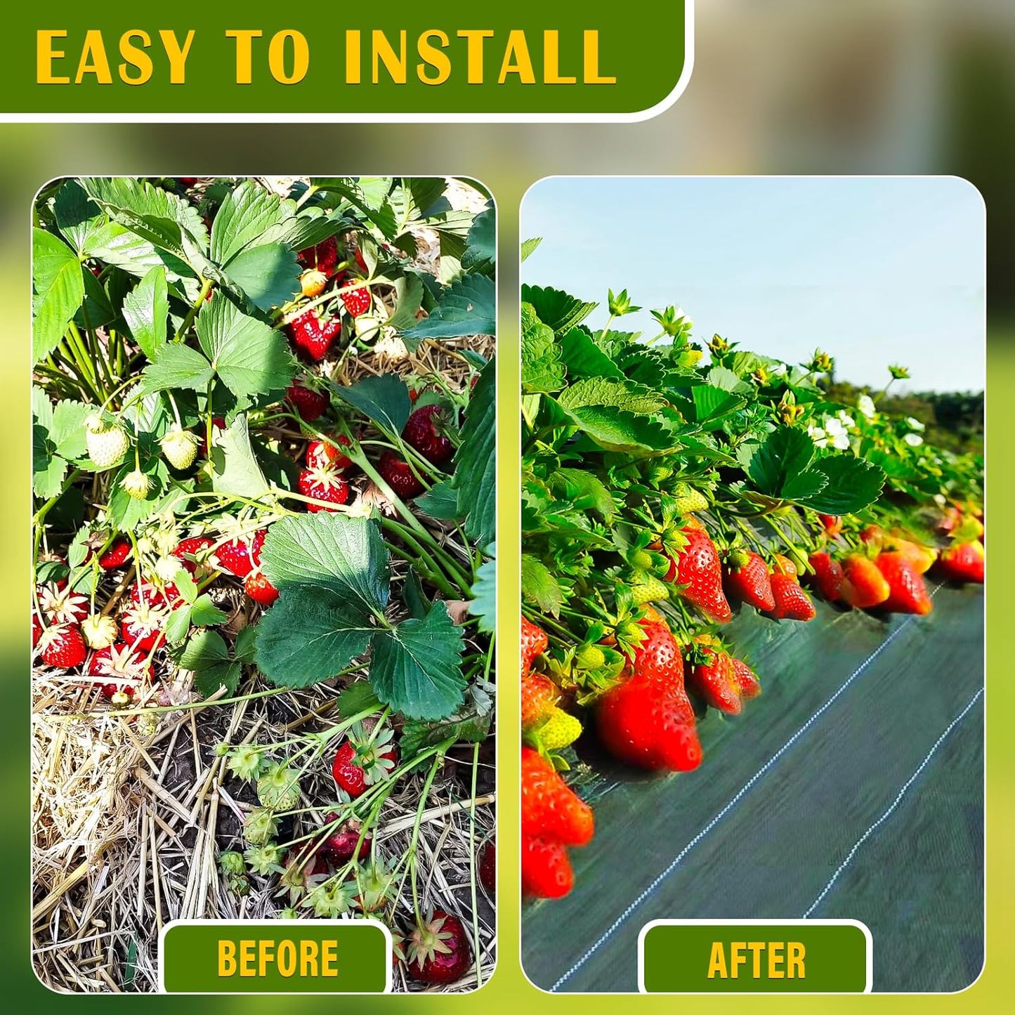 KAKO 4 x 300Ft Weed Barrier Fabric Heavy Duty, Weed Barrier Landscape Fabric, Garden Fabric Weed Barrier, Garden Weed Barrier Fabric Weed Cloth for Garden Fabric, Landscaping Fabric, Driveway Fabric