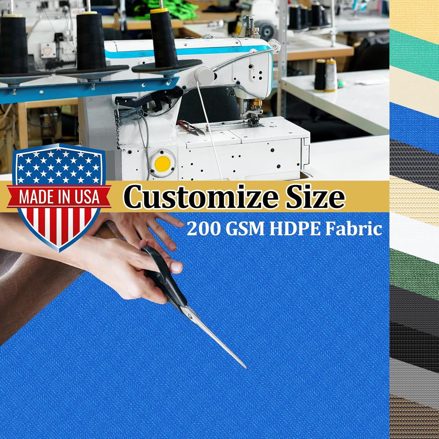 Shade&Beyond Customized Size 90% Sun Shade Cloth with Grommets, 8' X 15' Pergola Shade Cover Canopy, Mesh Tarp Sun Screens for Patio, Outdoor, Garden, Backyard GN01, Blue