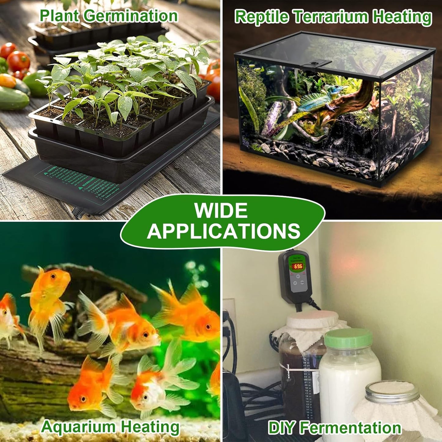 Seedling Heat Mat, 10"x 20.75" Plant Heating Pad for Home Gardening Seed Starting, MET Certified Waterproof Durable Germination Station Heat Mat