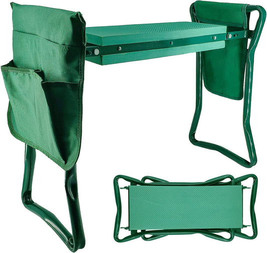 Foldable Garden Kneeler and Seat with 2 Gardening Tool Pouches Multiuse Bench with Soft Kneeling Pad,Gardening Gifts for Women Men Gardener Parent Elders Christmas