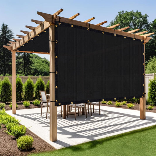 Shade&Beyond Customized Size 8' X 9' Shade Cloth with Grommets, 90% UV Protection UV Protection Mesh Tarp Sun Screens for Patio GN01, Black
