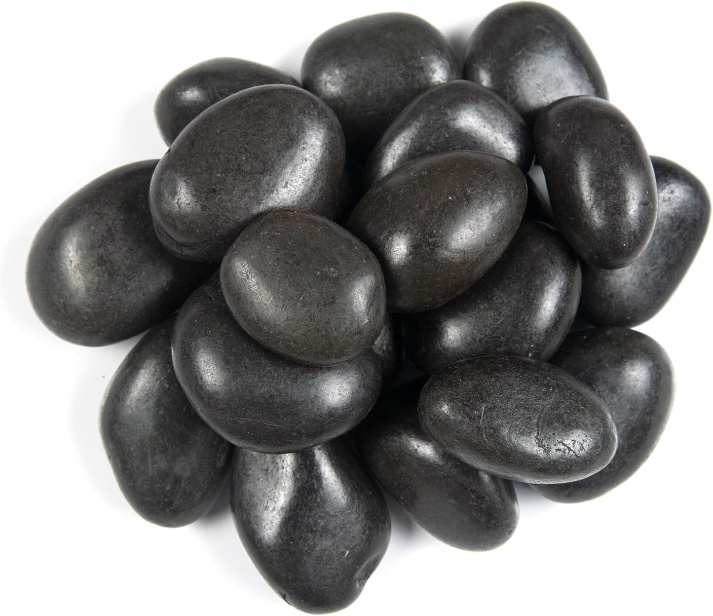MSI Decorative Polished Black Pebbles, 1.2 inch - 2 inch, 40 lb. Bag