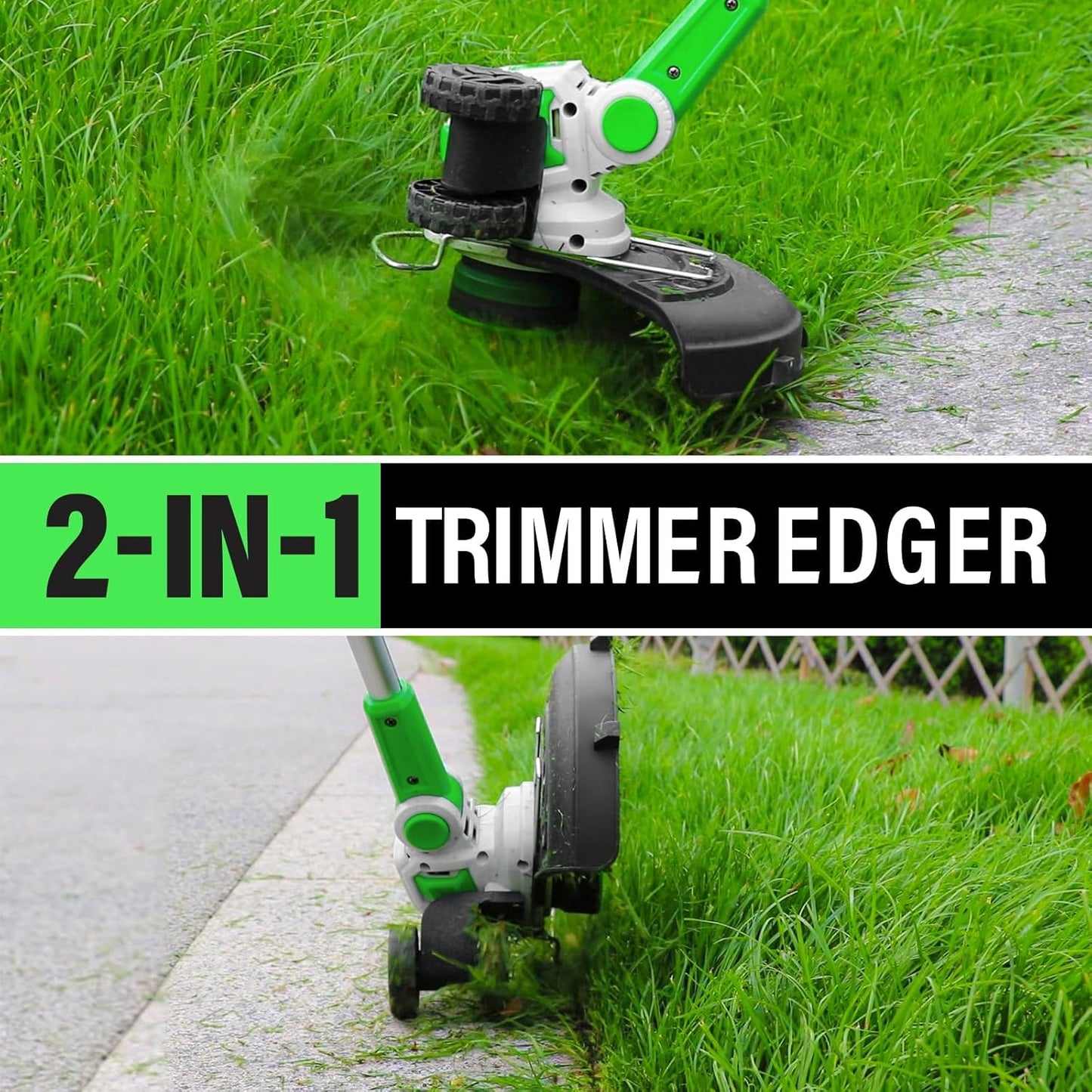 SOYUS Weed Wacker Battery Operated, 12 Inch String Trimmer Cordless, 20V Weed Wacker Electric with Battery and Charger, Lightweight Edger Trimmer with 8 Pcs Replacement Spool Trimmer Lines