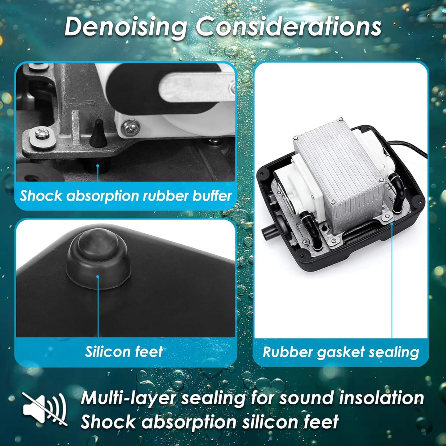 Powerful Linear Air Pump, KP-80 Pond Air Pump Pond Aerator, 1350GPH Aeration System for Koi Pond Aeration, Aquarium, Waste Treatment, Fish Farm, Seafood Restaurant