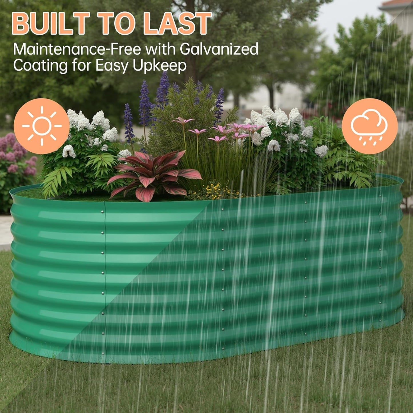 6x3x2ft Galvanized Raised Garden Bed Outdoor, 24" Tall Metal Planter Box for Flowers Herbs Vegetables, Rust-Resistant Raised Garden Beds for Gardening, Easy Assembly Outdoor Garden Box & Planters