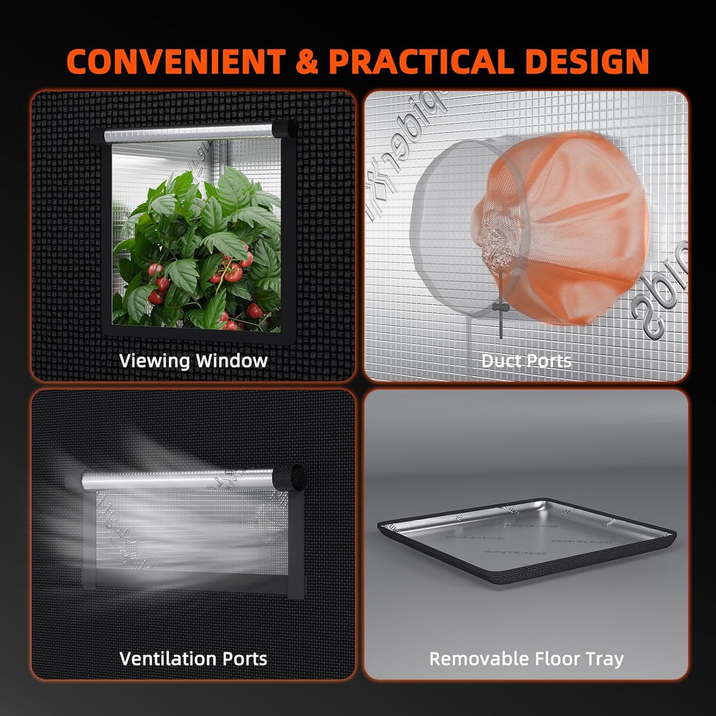 Spider Farmer 3x2 Grow Tent Pro-Grade, 36"x20"x63", with Observation Window and Floor Tray, 1680D Thicken Mylar Canvas for Indoor Hydroponic Growing for SF1000, SE1500, G1500