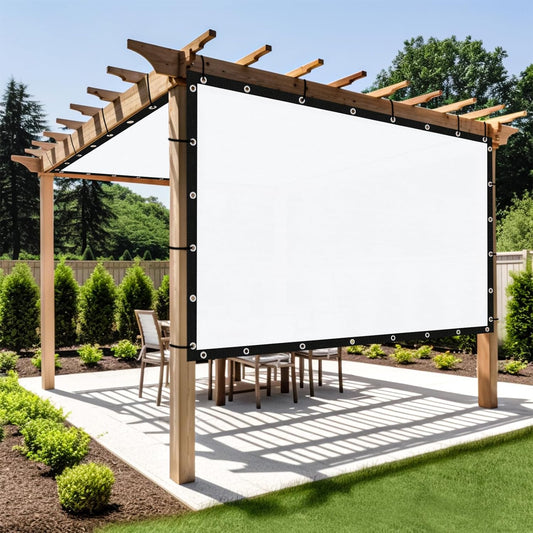 Shade&Beyond Customized Size 90% Sun Shade Cloth with Grommets, 7' X 11' Pergola Shade Cover Canopy, Mesh Tarp Sun Screens for Patio, Outdoor, Garden, Backyard GN01, White