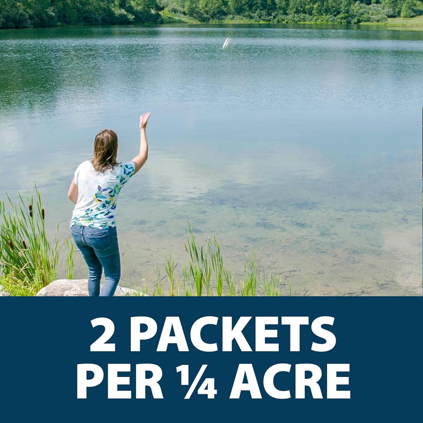 Airmax PondClear Packets, Beneficial Bacteria & Enzyme Clarifier Treatment with Ecoboost PRx, Clear & Clean Pond & Lake Water, Safe for Fish, 96 Count