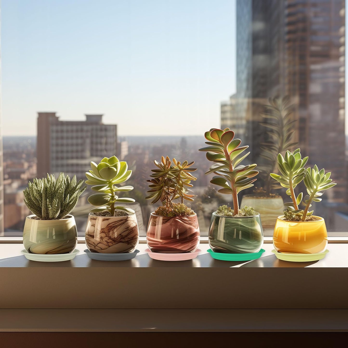 12Pcs Colourful Plant Saucer, 6 8 10 Inch Durable Plastic Plant Tray, Round Plant Pot Saucers, Drip Tray for Indoor and Outdoor Garden, Light Gray