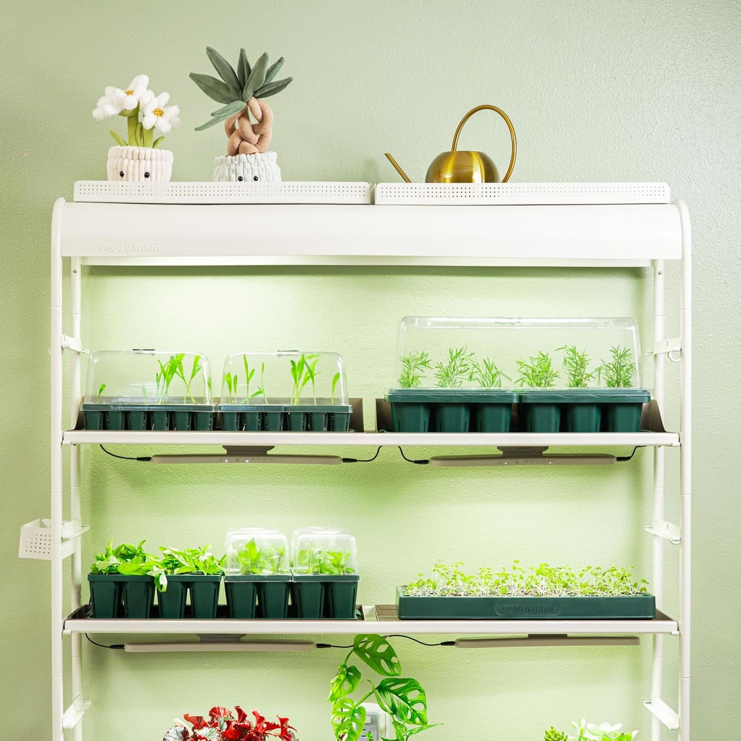 Vego garden Giga Seedling Trays - 2 Pack, 9-Cell UV-Resistant Reusable Starter Trays for Greenhouse/Garden (No Lids)