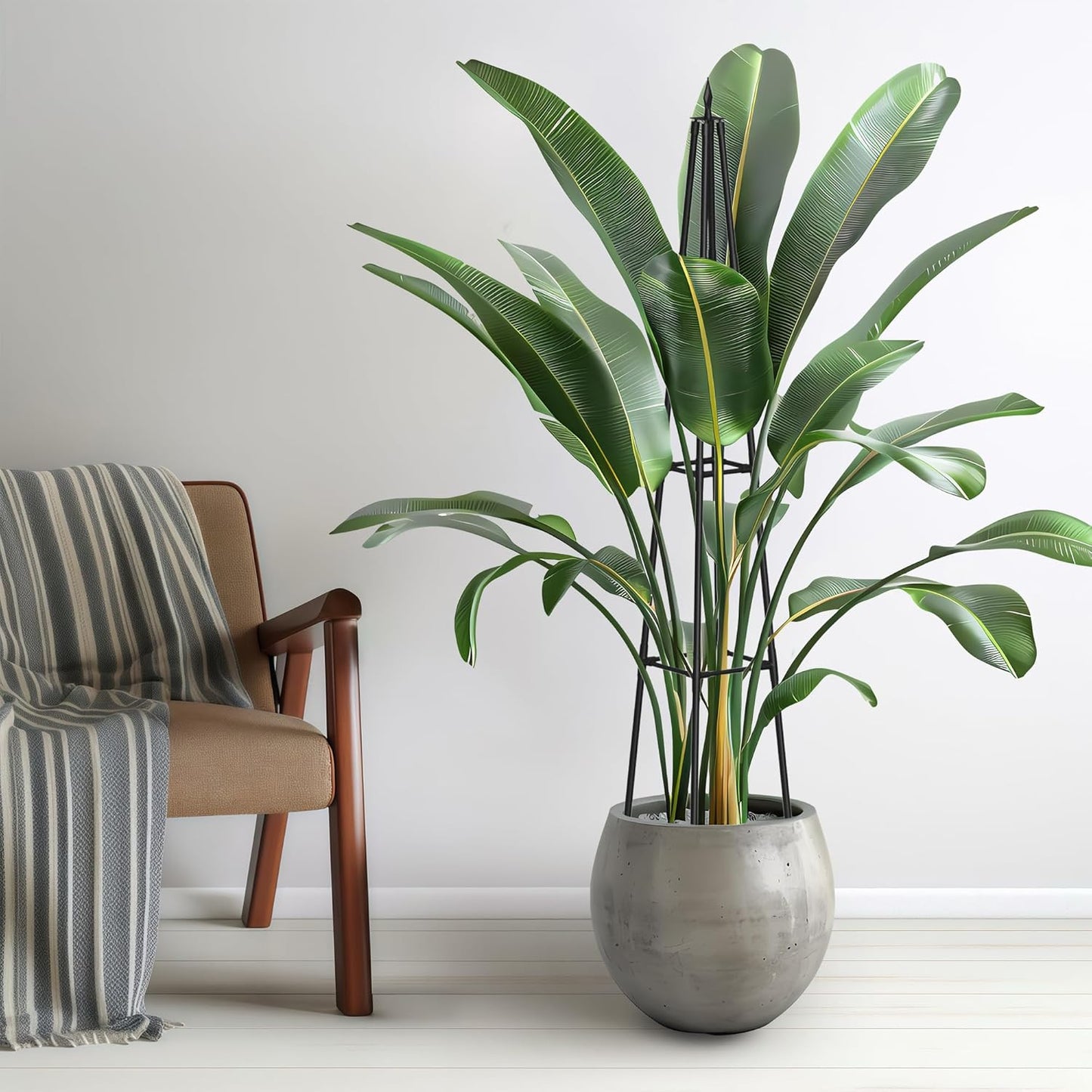 5.2FT Obelisk Trellis for Climbing Plants Outdoor, 16mm Rust-Proof Extra Thickened Plastic-Coated Metal Pipes, Indoor Climbing Support for Potted Plants, Vines, Flowers Stands,Black