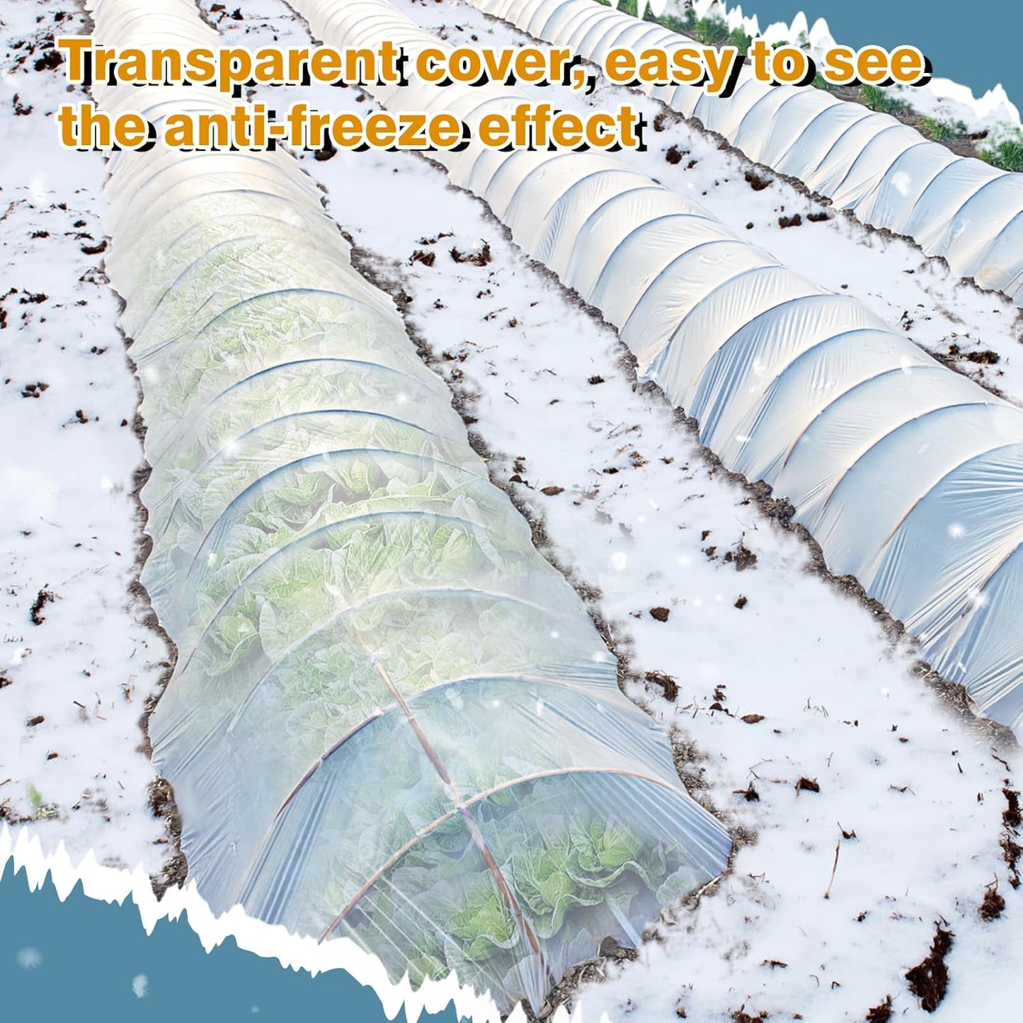 Alphatool Greenhouse Cover Plastic Sheeting - 10 x 50 ft Plant Covers Freeze Protection, Frost Cloths for Outdoor Plants, Clear Floating Row Cover for Outdoors Garden Plants Vegetables Crops