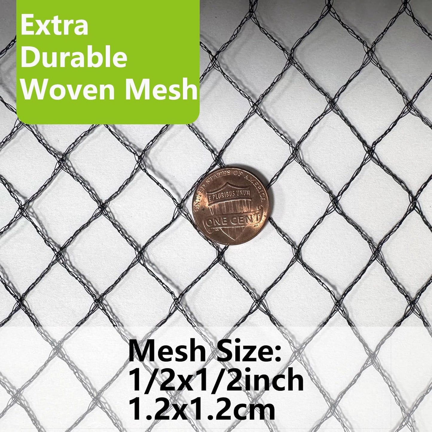 POYEE 15 x 15 FT Bird Netting for Garden Woven Mesh Garden Netting for Plants, Vegetable, Fruit Trees, Blueberry Bushes, Strawberries Against Birds, Deer, Squirrels and Other Animals