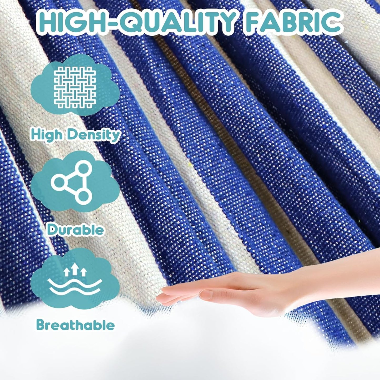 Anyoo Garden Cotton Hammock Comfortable Fabric Hammock with Spreader Bar Sturdy Hammocks Up to 450lbs Portable Lightweight Hammocks with Travel Bag for Camping Outdoor/Indoor Patio Backyard