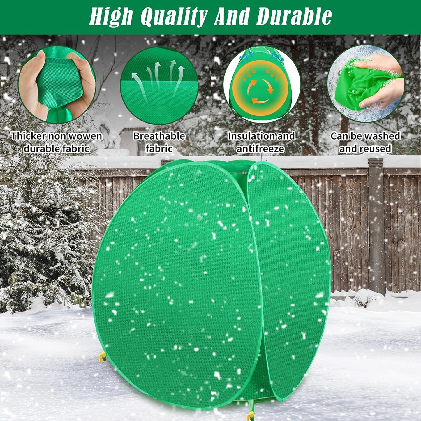 2 Pack Plant Covers Freeze Protection, 28x28x33 Winter Shrub Frost Covers for Outdoor Plants, Warm Plant Protectors Tent for Protecting Fruit Tree Potted Plants and Shrub from Freezing Animals Eating