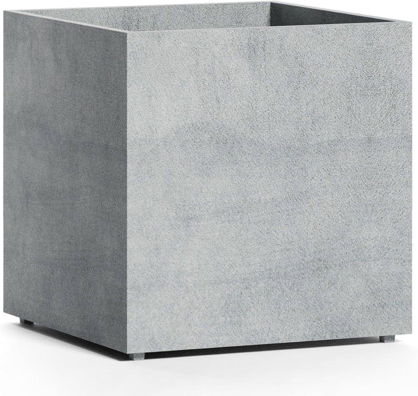 Reglito Cube Planter – Fiberglass Indoor/Outdoor and Weather-Resistant Large Planter (Concrete Stone, 31.5" L x 31.5" W x 32.1" H)