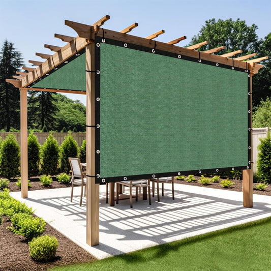 Shade&Beyond Customized Size 90% Sun Shade Cloth with Grommets, 6' X 7' Pergola Shade Cover Canopy, Mesh Tarp Sun Screens for Patio, Outdoor, Garden, Backyard GN01, Green