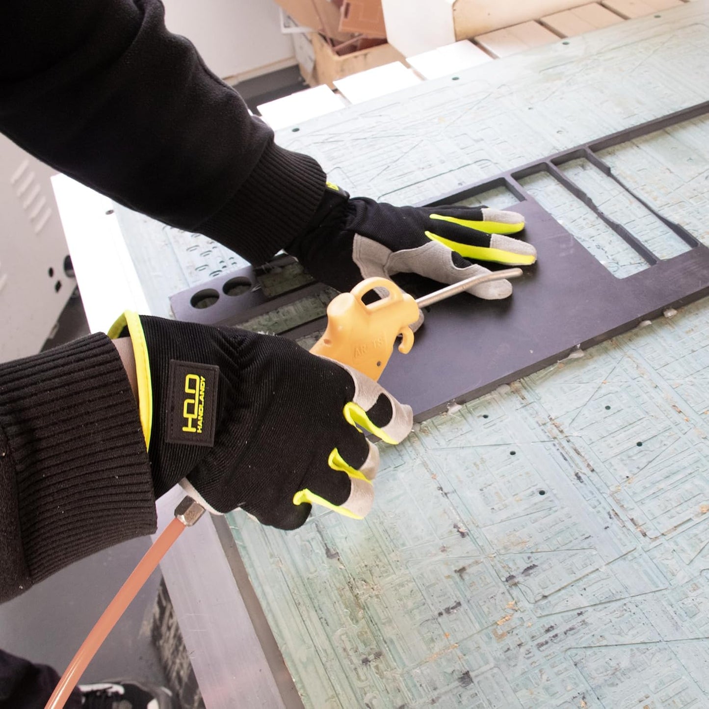 HLDD HANDLANDY 2 Pairs Leather Gardening Gloves for Men, Utility Work Gloves for Gardening, Yardwork, Construction, Mechanics, Great Garden Gifts for Men Women