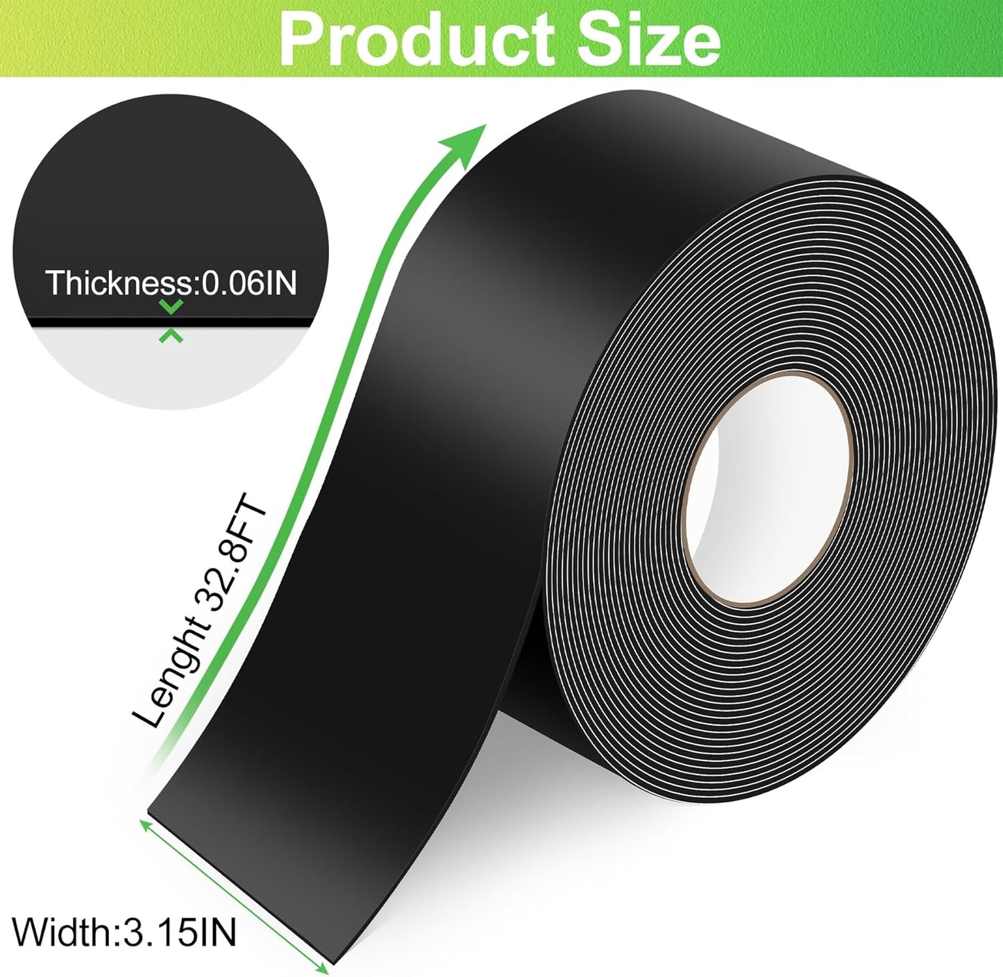 ToLanbbt Pond Liner Seam Tape, 3.15" x 32.8' Peel and Stick Seam Tape Self Adhesive Seaming Kit Double Sided Butyl Rubber Pond Liner Repair Patch Kit Waterproof for EPDM Roof Garden Cover Patch Repair