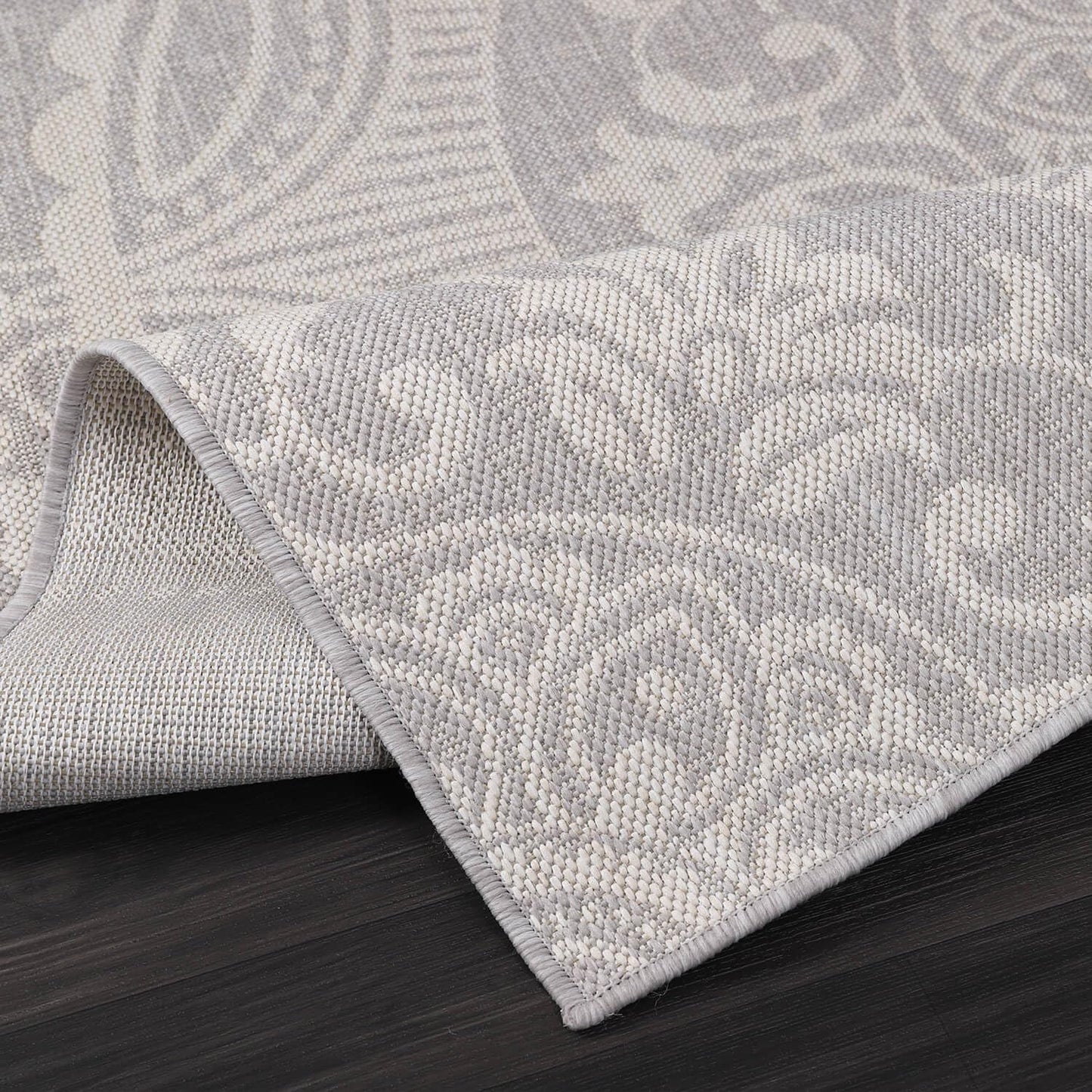 Medallion Outdoor Rug 5x7 Washable Outside Carpet for Indoor Patio Porch Waterproof Easy Cleaning Non Shedding Area Rugs Gray 5 x 7