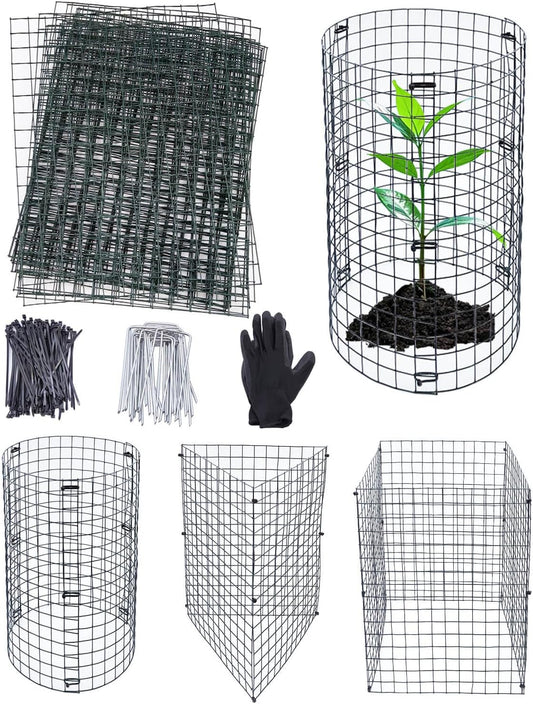 15Pcs Plant Protectors from Animals - Plant Cages for Outdoor Plants 11.8"x15.8" Metal Mesh Garden Protector for Flowers, Vegetables, to Stop Rabbits, Chickens and Squirrels