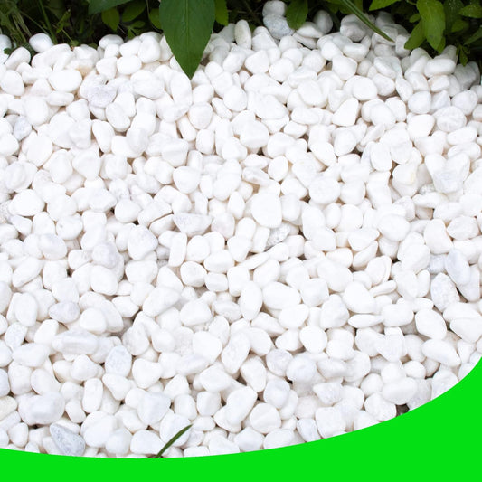 White Pebbles for Plants Garden 18 lb White Rocks Gravel Decorative Stones Landscaping Vase Fillers 1/2"