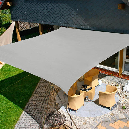 KANAGAWA Sun Shade Sail 10'x10' Gray Square UV Block Canopy Awning Shelter Fabric Cloth Screen for Outdoor Patio Garden Backyard Activities