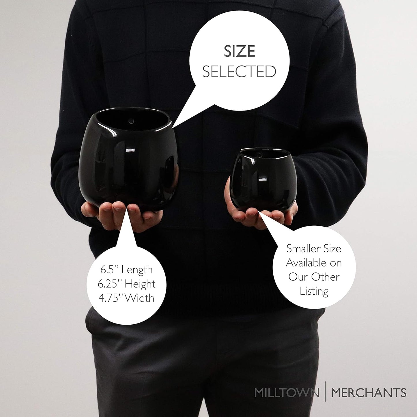 Milltown Merchants Succulent Planters - Wall Vases - White Ceramic Mounted Pots - Succulent Pots, Hanging Vases for Living Wall (1 Pack/Modern/Black)