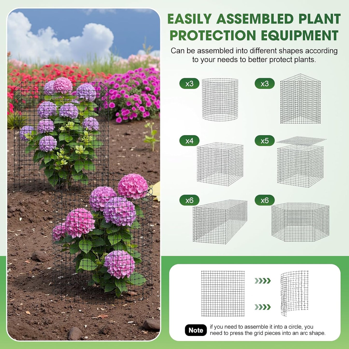 9 PCS Plant Protectors from Animals,12x12 Inch Heavy Duty Metal Plant Cages, Garden Cage to Keep Animals Out, Garden Wire Mesh Protection from Rabbit Chicken Squirrel Tree, Vegetables, Flowers