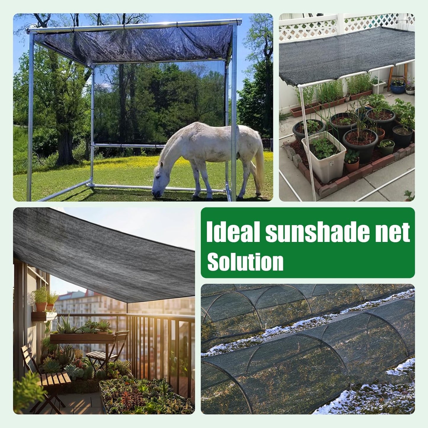 40% Shade Cloth for Garden, 10×13FT Plant Shade Cloth with Grommets Mesh Tarp for Greenhouse, Dog Kennel Cover, Chicken Coop, Patio Plants Outdoor Sun Shade