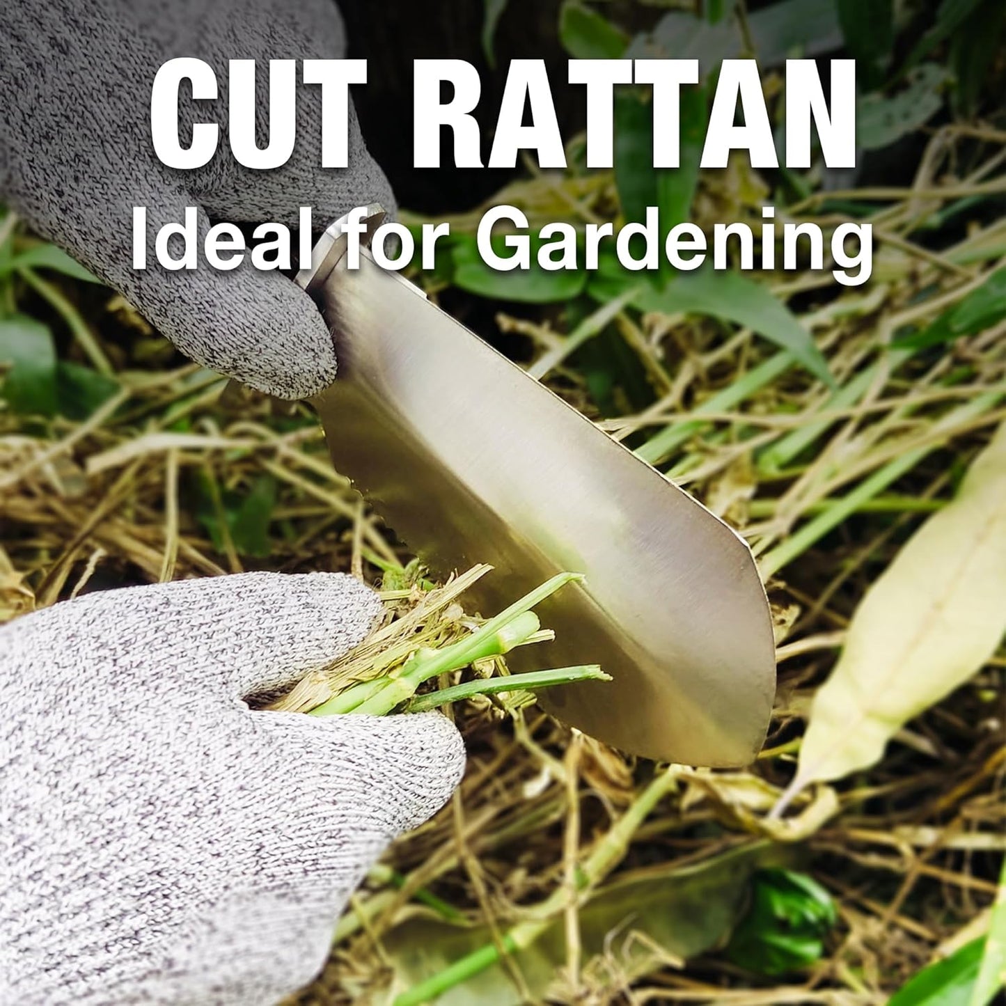 4-in-1 Hori Hori Garden Knife Heavy-Duty Small Gardening Trowel, for Quick Digging, Cutting, Weeding