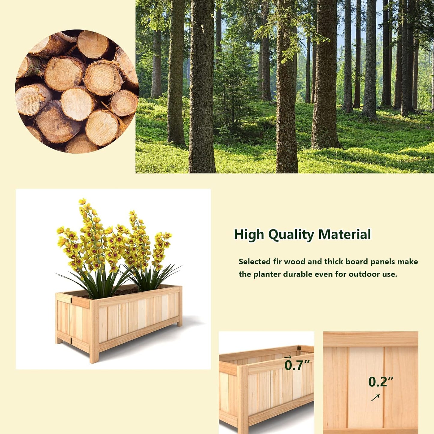 Giantex Raised Garden Bed Folding Flower Planter Vegetable Folding Planting Box for Patio Lawn Garden Backyard Elevated Outdoor Wood Planter Boxes, 27.5" Lx12 Wx10 H