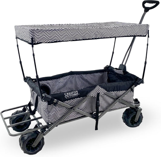 Creative Outdoor All-Terrain Deluxe Wagon | 360 Swivel All Terrain Wheels | Great for Beach, Park, Garden & Tailgate | Multiple Color Options
